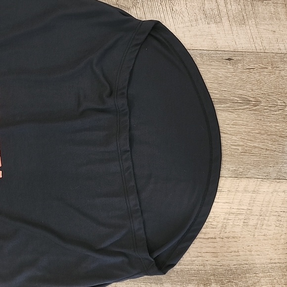 Black T, shorter in the front, soft, She is Strong - Picture 3 of 6